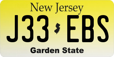 NJ license plate J33EBS
