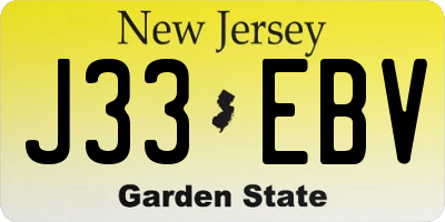 NJ license plate J33EBV