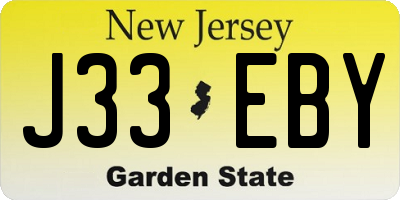 NJ license plate J33EBY