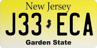 NJ license plate J33ECA