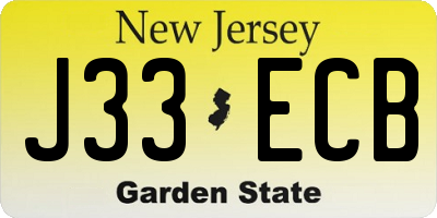 NJ license plate J33ECB