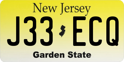 NJ license plate J33ECQ