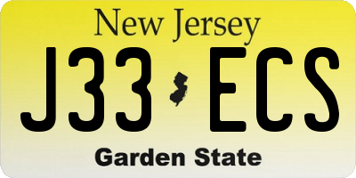 NJ license plate J33ECS