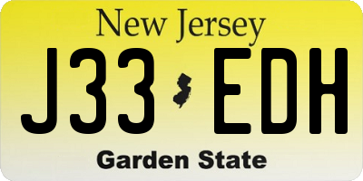 NJ license plate J33EDH
