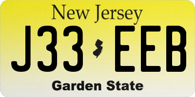 NJ license plate J33EEB