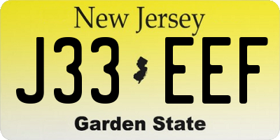 NJ license plate J33EEF