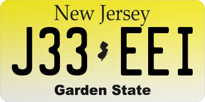 NJ license plate J33EEI