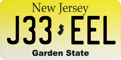 NJ license plate J33EEL