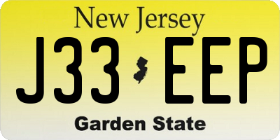 NJ license plate J33EEP