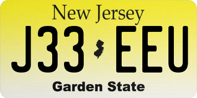 NJ license plate J33EEU
