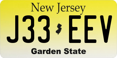 NJ license plate J33EEV