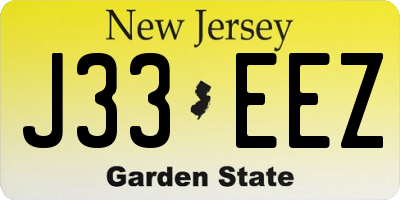 NJ license plate J33EEZ