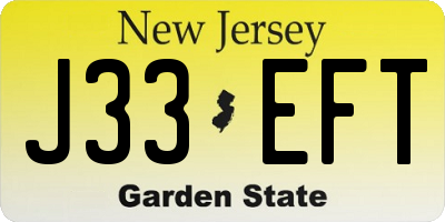 NJ license plate J33EFT