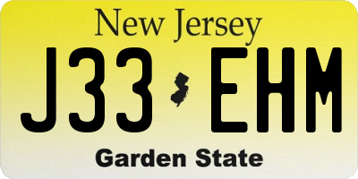 NJ license plate J33EHM
