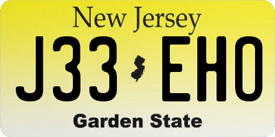 NJ license plate J33EHO