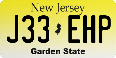 NJ license plate J33EHP