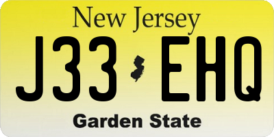 NJ license plate J33EHQ