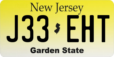 NJ license plate J33EHT