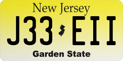NJ license plate J33EII