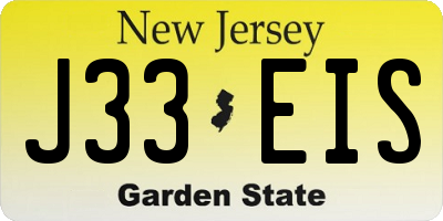 NJ license plate J33EIS