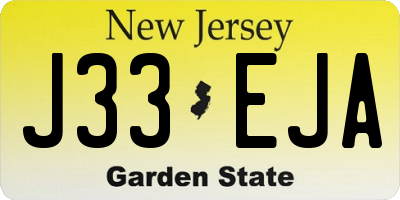 NJ license plate J33EJA