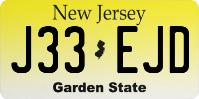 NJ license plate J33EJD
