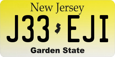 NJ license plate J33EJI