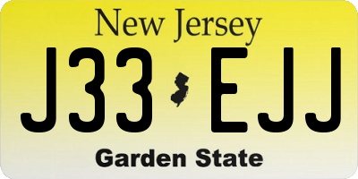 NJ license plate J33EJJ