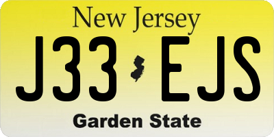 NJ license plate J33EJS