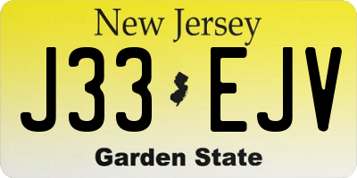 NJ license plate J33EJV