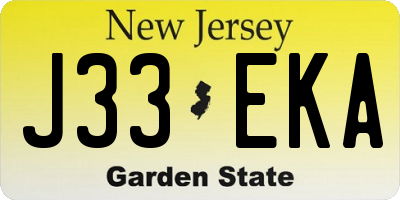 NJ license plate J33EKA