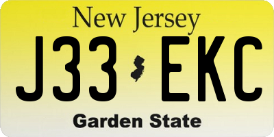 NJ license plate J33EKC