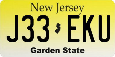 NJ license plate J33EKU