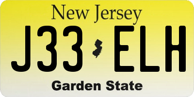 NJ license plate J33ELH