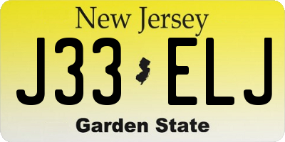 NJ license plate J33ELJ