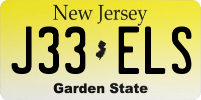 NJ license plate J33ELS