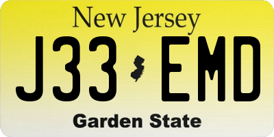 NJ license plate J33EMD