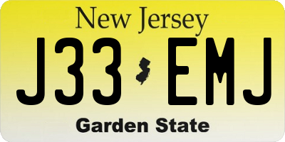 NJ license plate J33EMJ