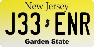 NJ license plate J33ENR