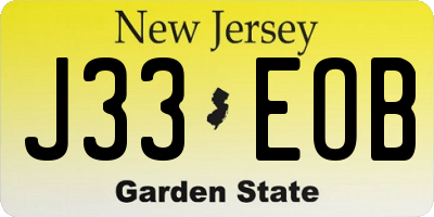 NJ license plate J33EOB