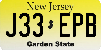 NJ license plate J33EPB