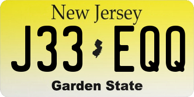 NJ license plate J33EQQ