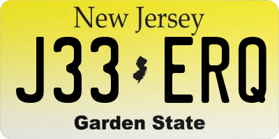 NJ license plate J33ERQ