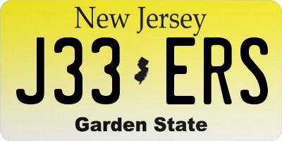 NJ license plate J33ERS
