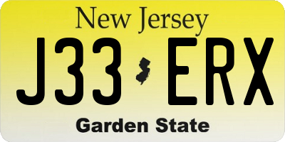 NJ license plate J33ERX