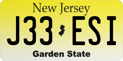 NJ license plate J33ESI