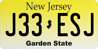 NJ license plate J33ESJ