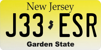 NJ license plate J33ESR