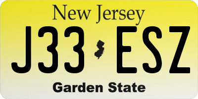 NJ license plate J33ESZ
