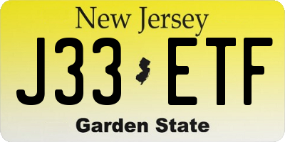 NJ license plate J33ETF